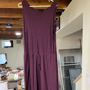 The Limited Plum Sleeveless Drawstring Maxi Dress